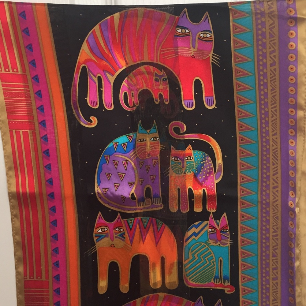 Laurel Burch silk cat scarf